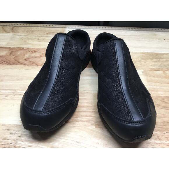 Easy Spirit Traveltime Women's 8.5 Black Leather Comfort Walking Slip-On Clogs - Picture 1 of 7